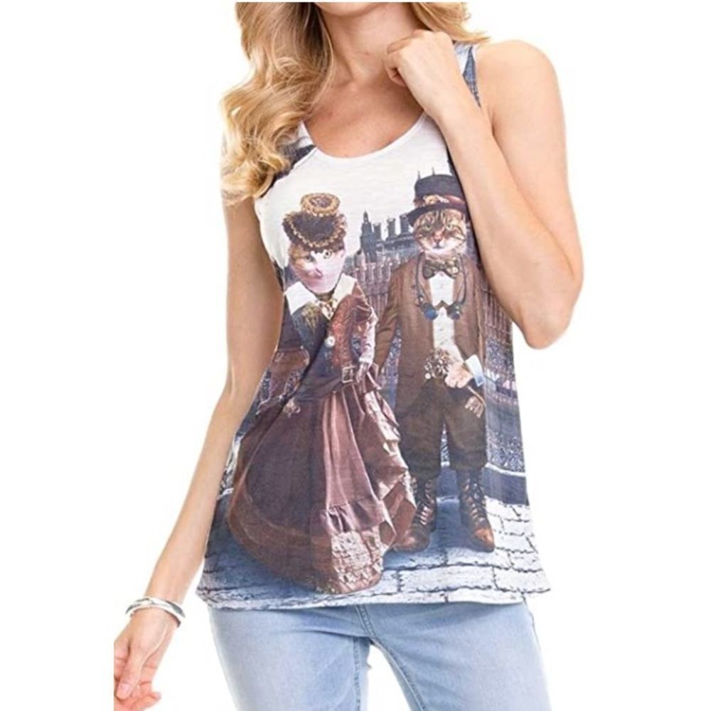 New Bear Dance Royal Cats Racerback Tank Top